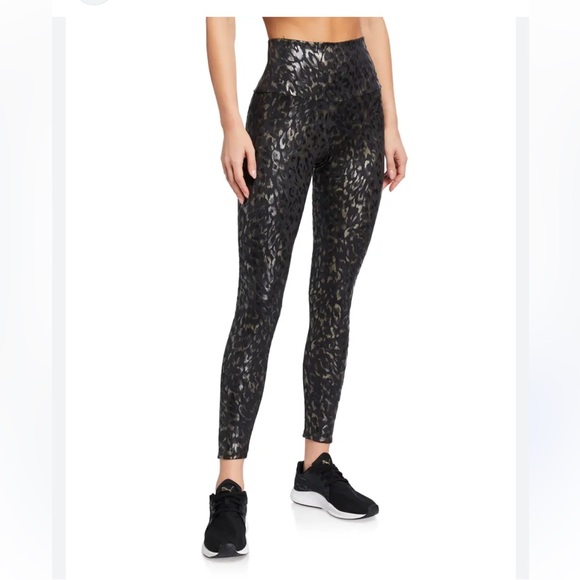 Onzie Foil Sheen Animal-Print Midi Leggings - Picture 1 of 4